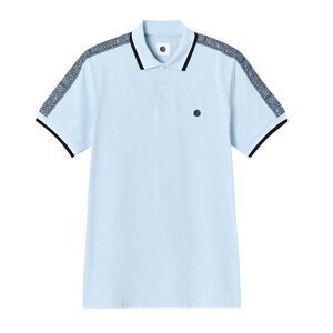 Pretty Green Mens Paisley Regular Polo Shirt / Light Blue